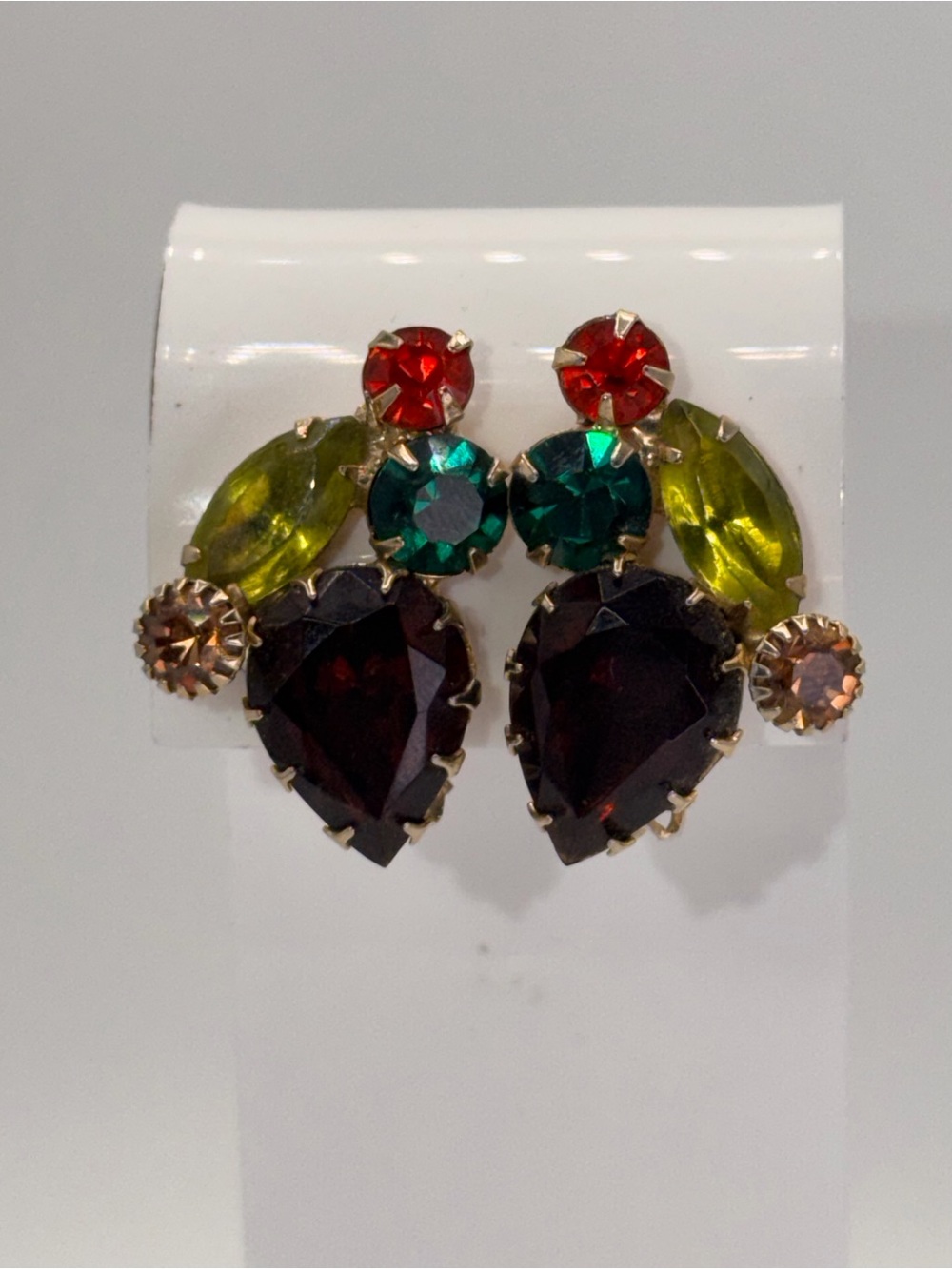 Multicolor Crystal Teardrop Drop Earrings - Women Jewelry